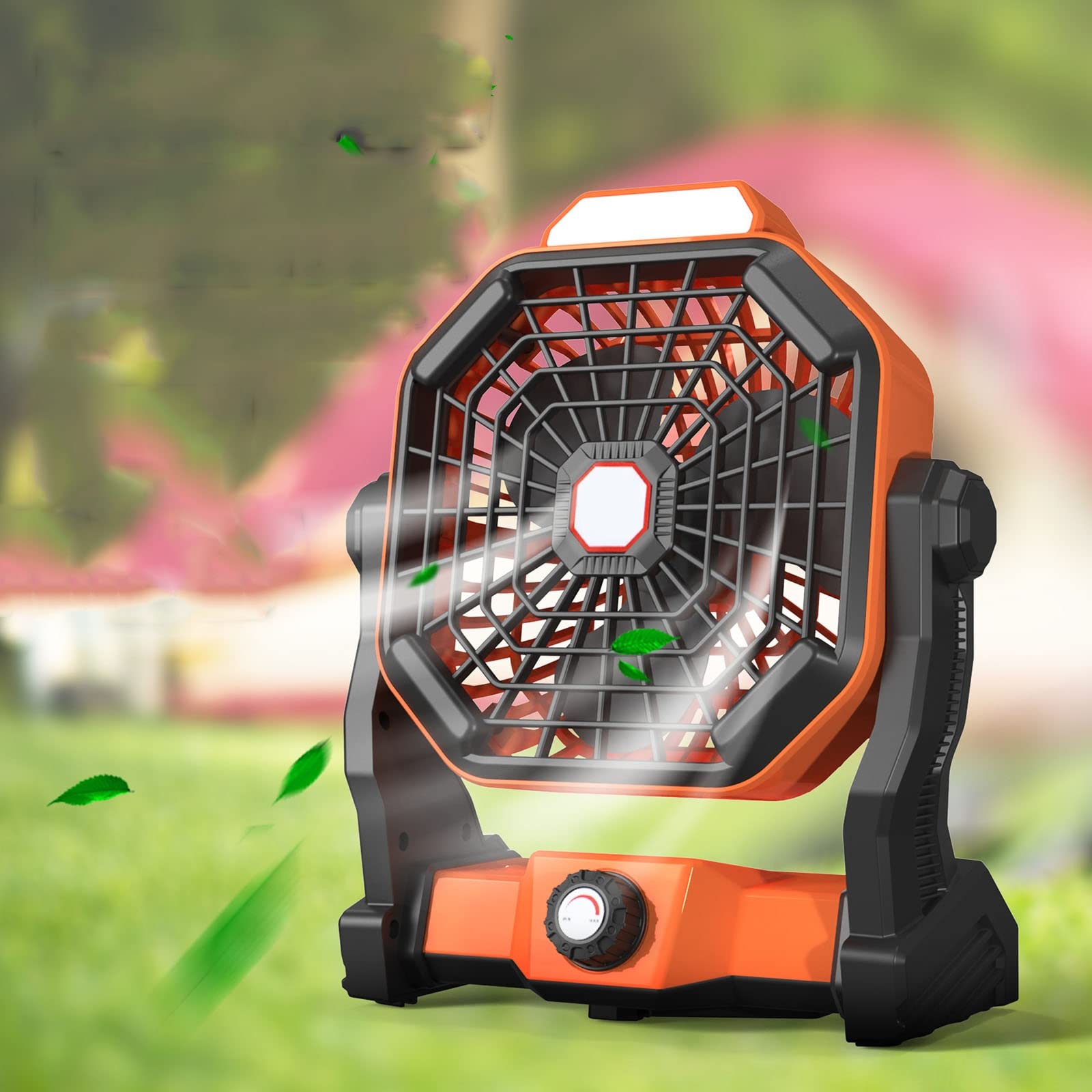 Camping Fan with LED Lantern, 7800mAh Rechargeable Portable Tent