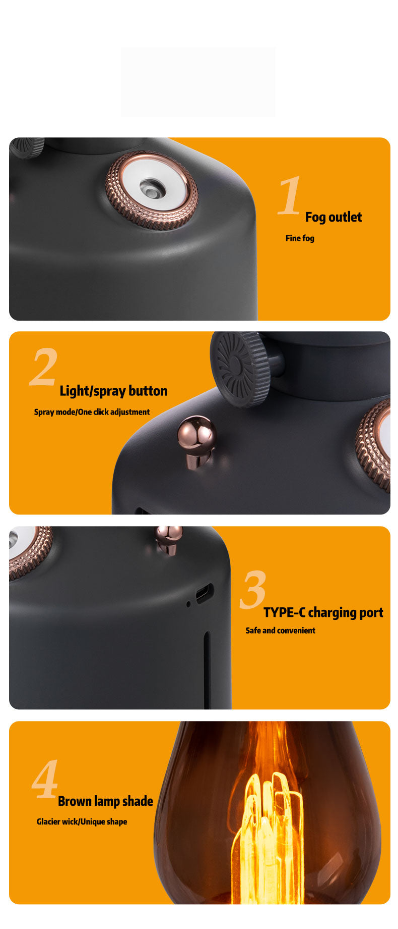 Essential Oils Diffuser Cute Lamp Humidifier USB Rechargeable Desktop Lantern Humidifier Two Mist Modes for Bedroom Birthday for Women Mom Grandma