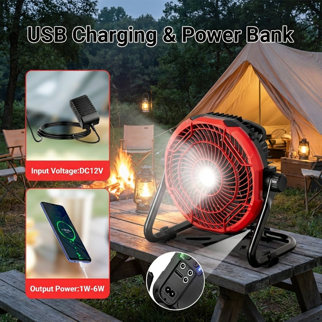 Rechargeable Outdoor Floor Fan – High-Velocity Airflow Anywhere
