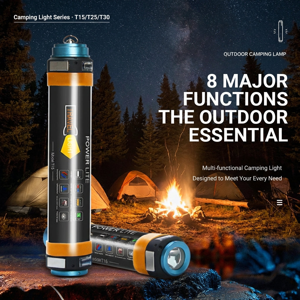 Waterproof Flashlight Torch IP68 Rechargeable 5500K + 580nm LED Camping Travel Outdoor Light