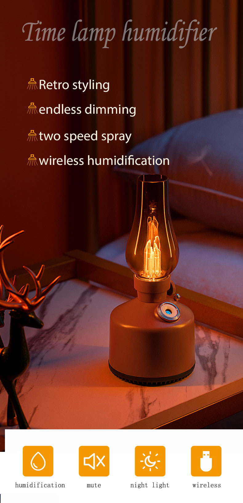 Essential Oils Diffuser Cute Lamp Humidifier USB Rechargeable Desktop Lantern Humidifier Two Mist Modes for Bedroom Birthday for Women Mom Grandma
