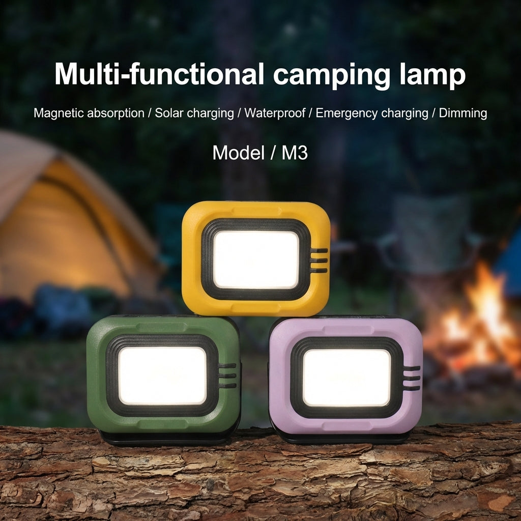 Solar Camping Work Light – Portable, Magnetic & Emergency-Ready