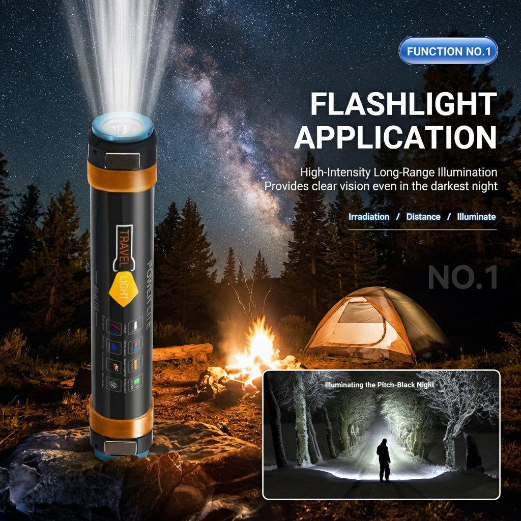 Waterproof Flashlight Torch IP68 Rechargeable 5500K + 580nm LED Camping Travel Outdoor Light