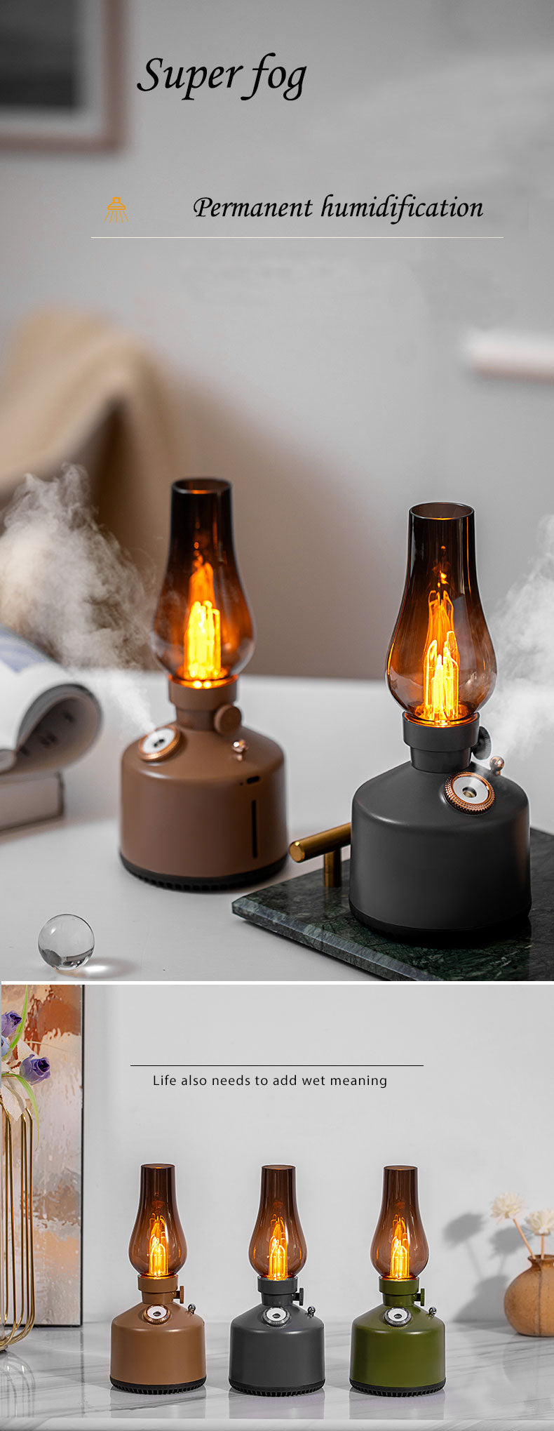 Essential Oils Diffuser Cute Lamp Humidifier USB Rechargeable Desktop Lantern Humidifier Two Mist Modes for Bedroom Birthday for Women Mom Grandma