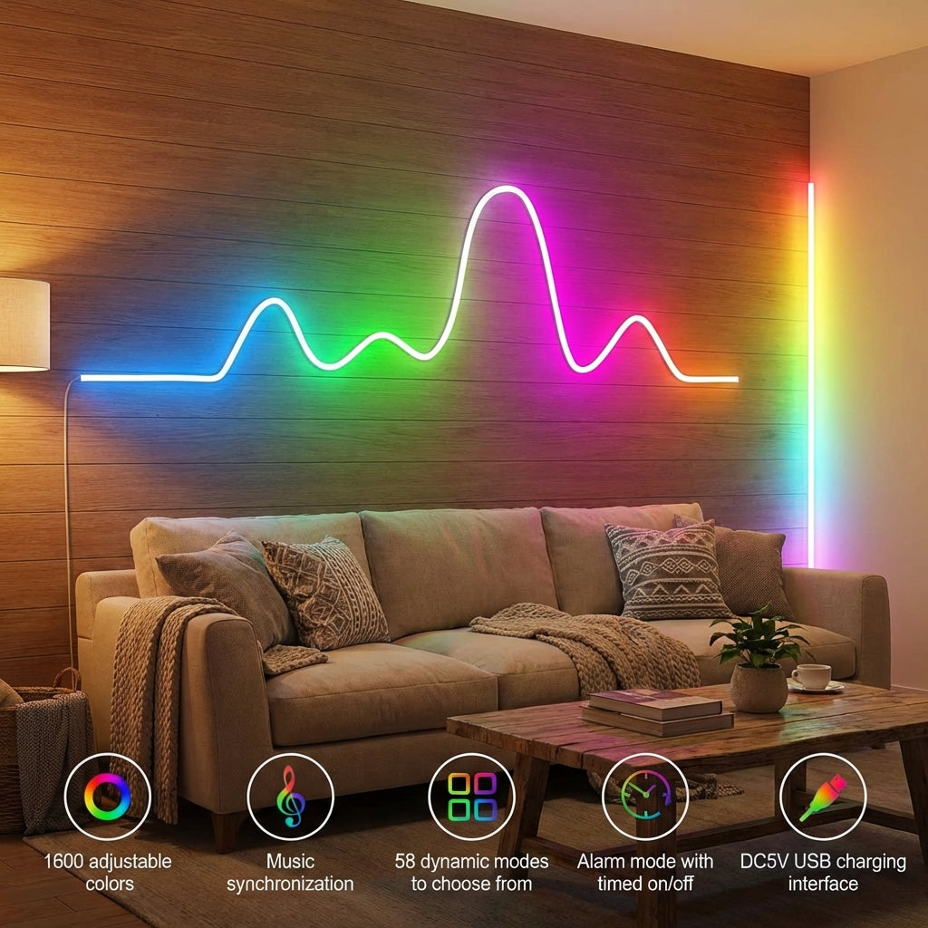 RGB Neon Strip Light – Soft Glow, Flexible Design, Indoor & Outdoor
