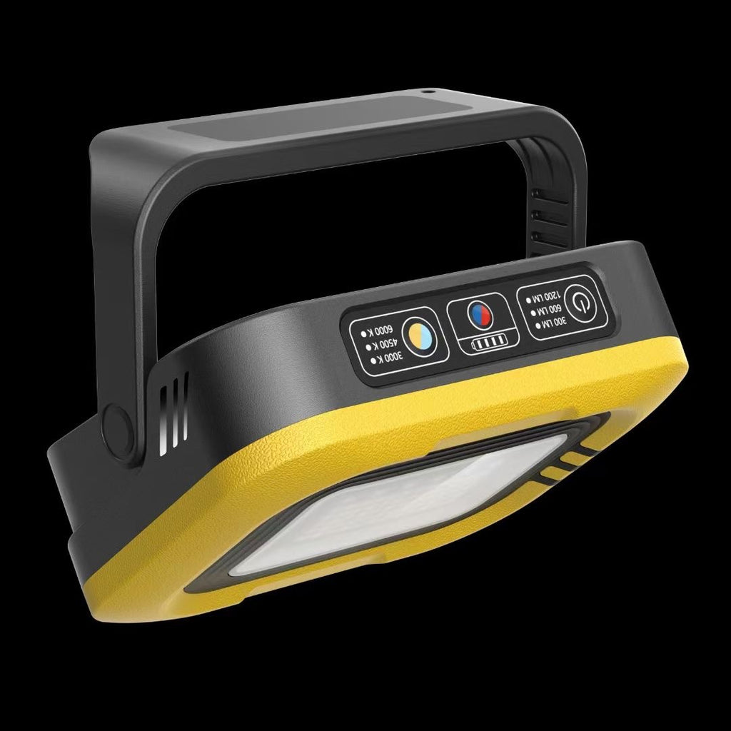 Portable Camping LED Light Solar Camping Spotlight Emergency Rechargeable Magnetic Work Lamp