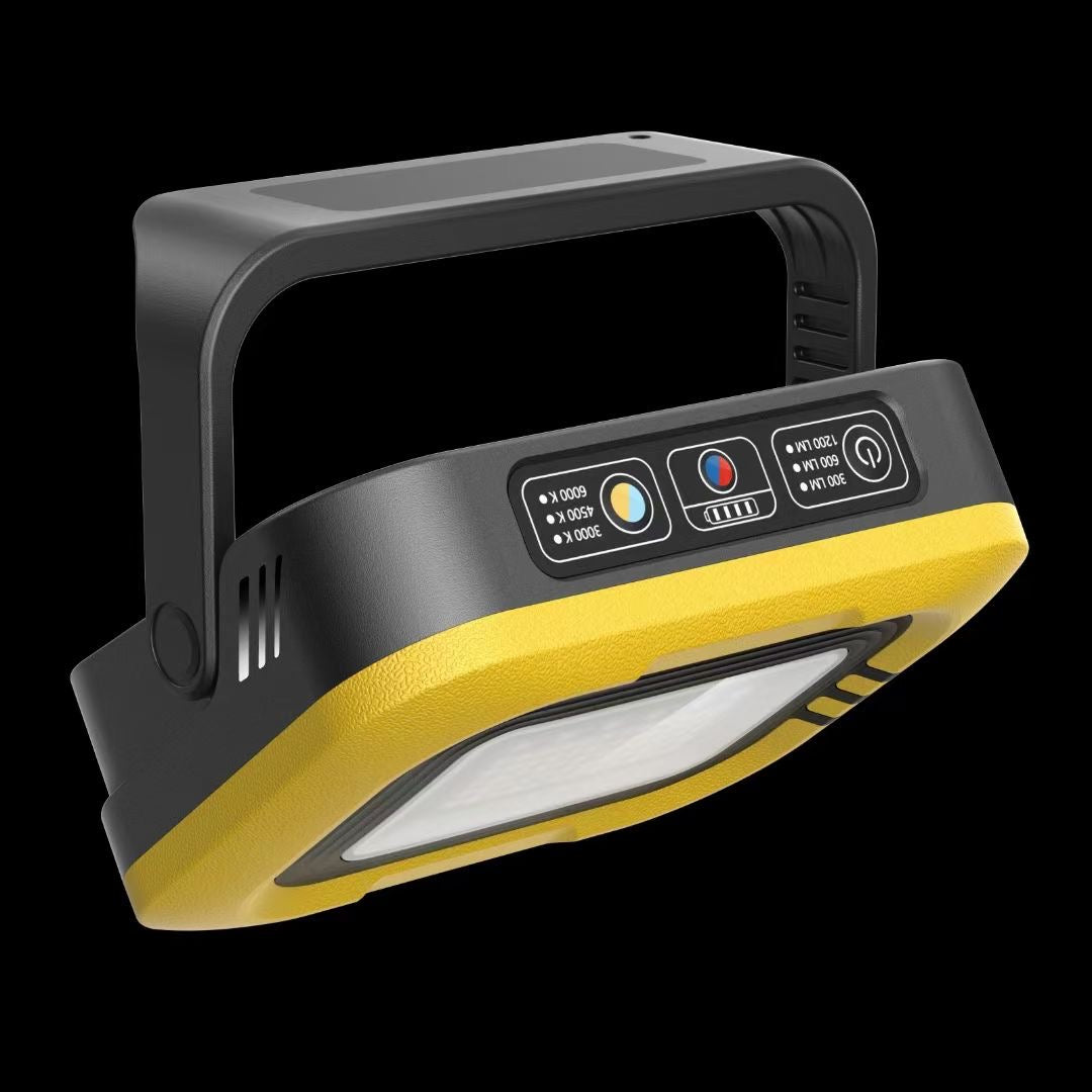 Portable Camping LED Light Solar Camping Spotlight Emergency Rechargeable Magnetic Work Lamp