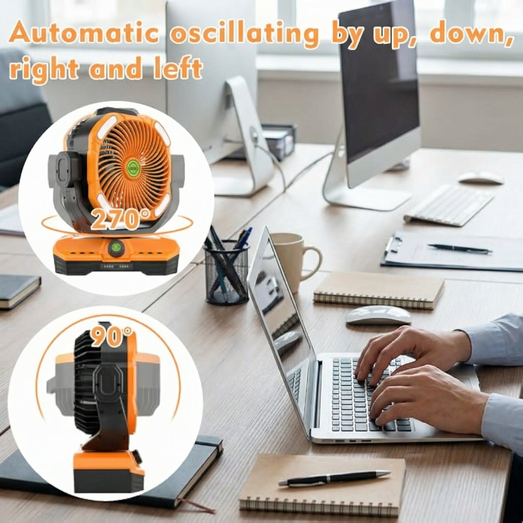 Cordless Camping Fan – Quiet, Powerful & 360° Airflow