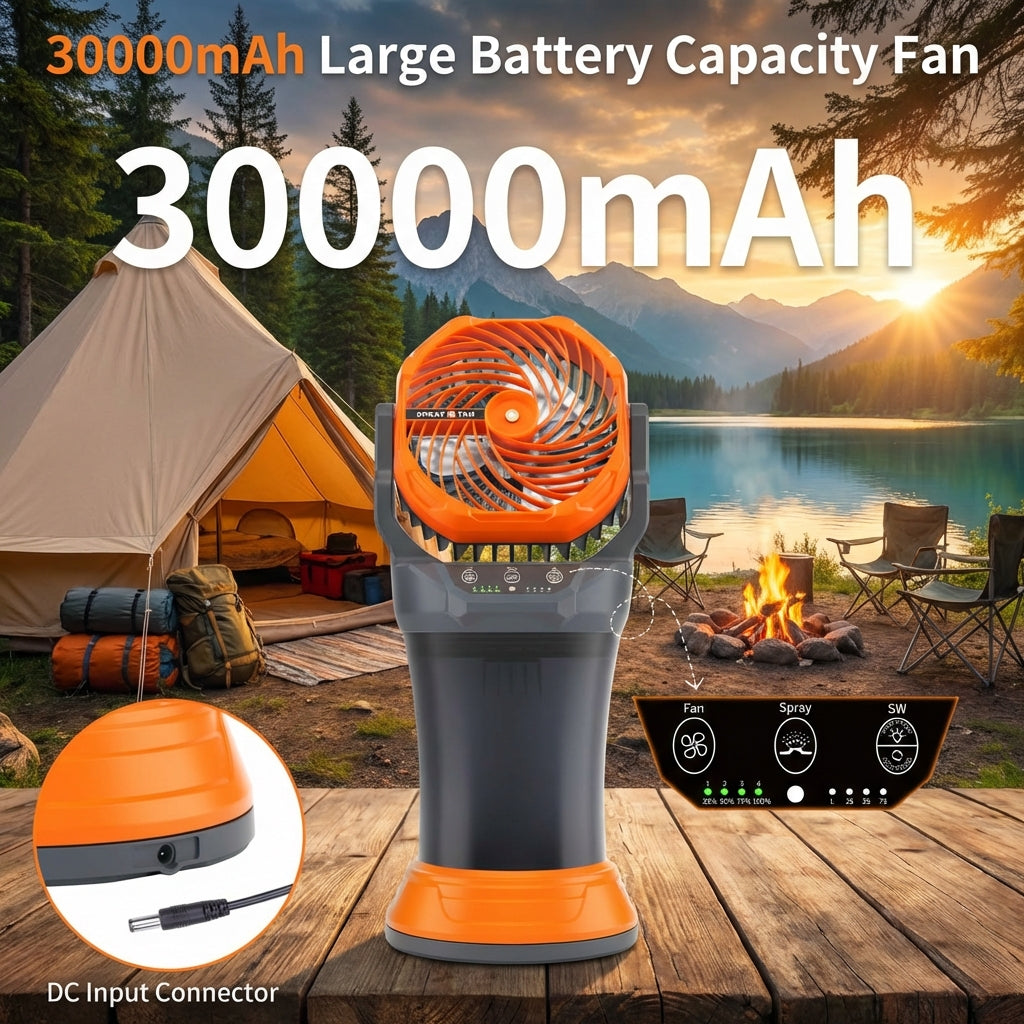 Portable Misting Fan – Cooling Spray with Ambient RGB Light