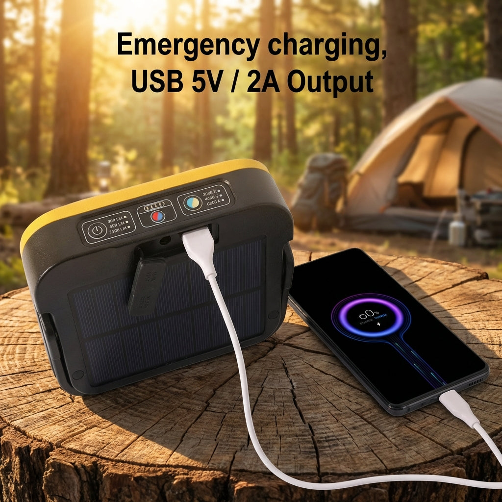 Solar Camping Work Light – Portable, Magnetic & Emergency-Ready