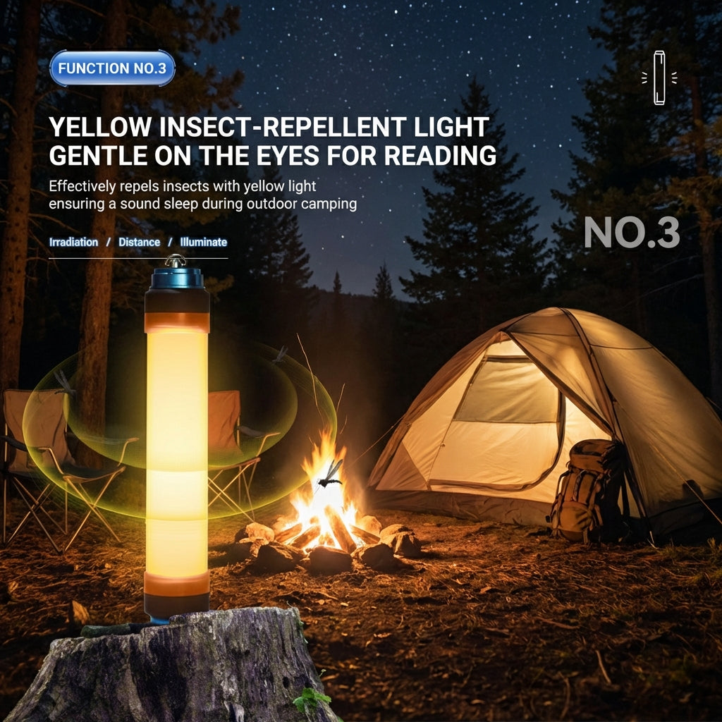 Waterproof Flashlight Torch IP68 Rechargeable 5500K + 580nm LED Camping Travel Outdoor Light