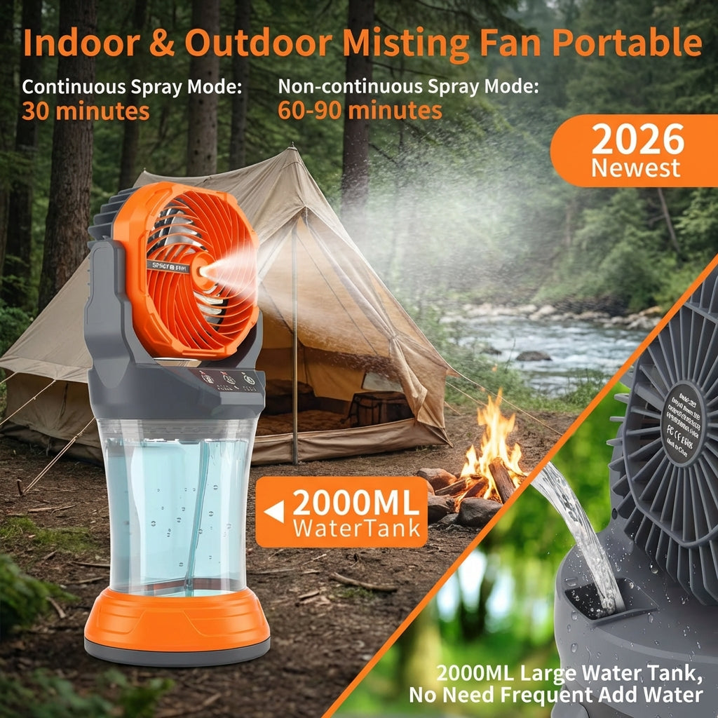 Portable Misting Fan – Cooling Spray with Ambient RGB Light
