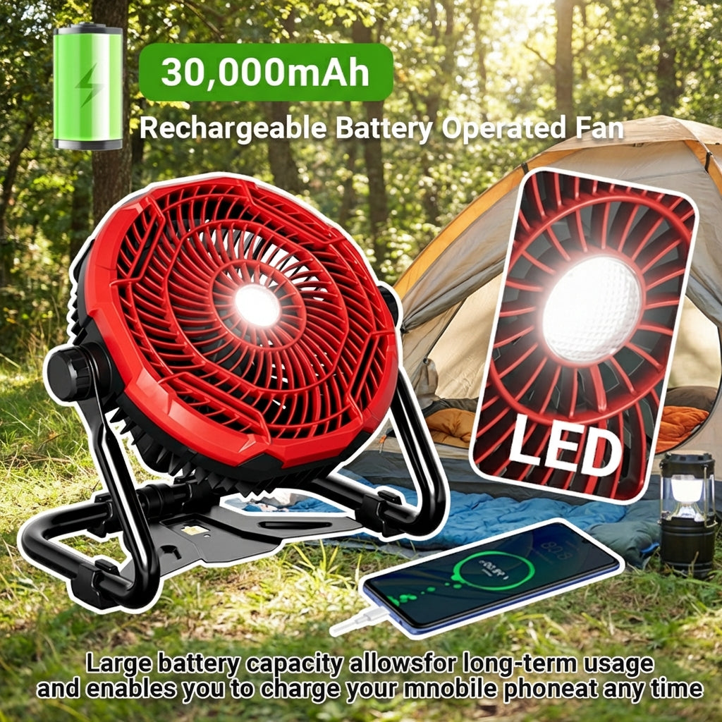 Rechargeable Outdoor Floor Fan – High-Velocity Airflow Anywhere