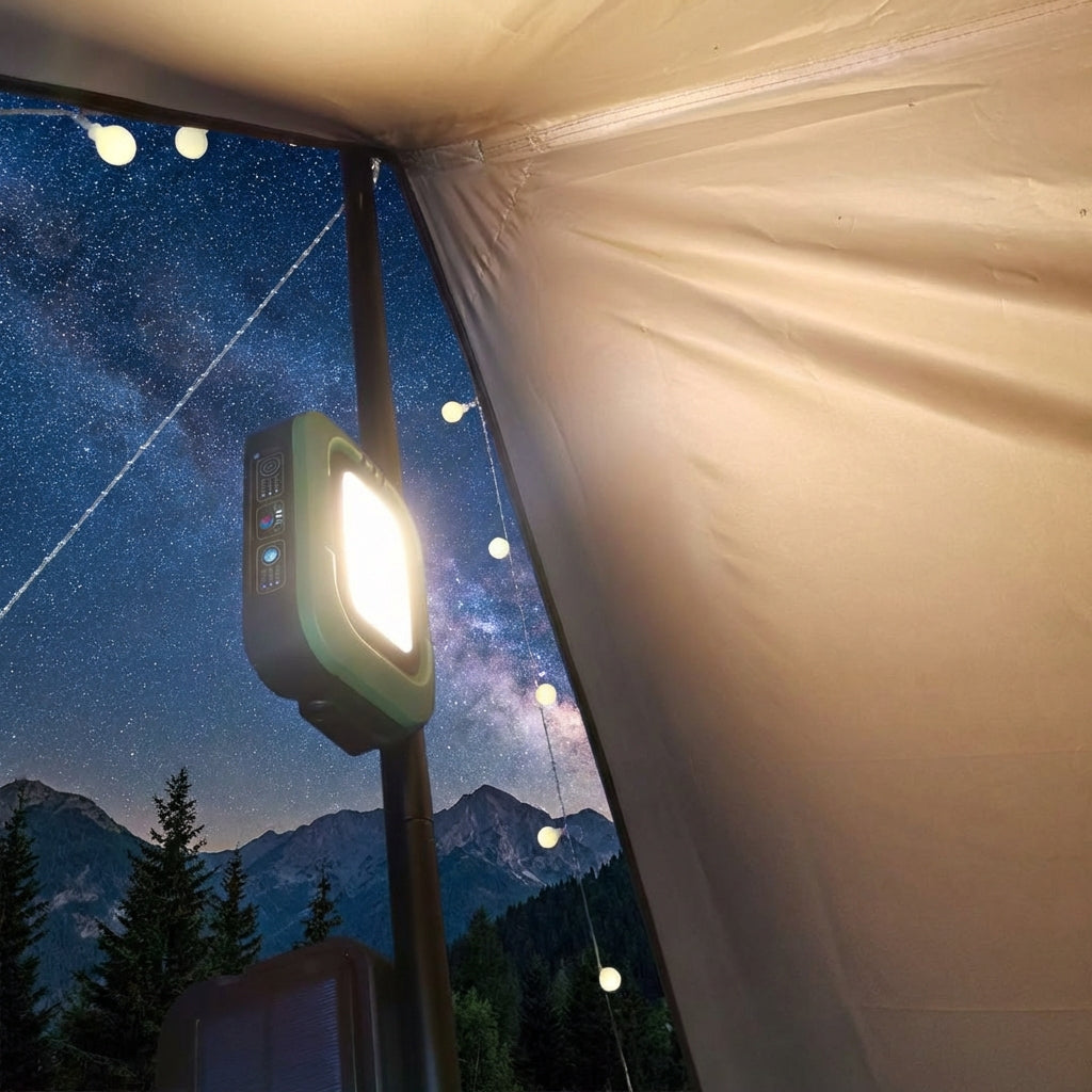 Solar Camping Work Light – Portable, Magnetic & Emergency-Ready