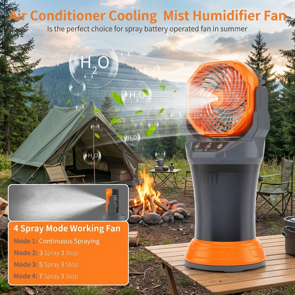 Portable Misting Fan – Cooling Spray with Ambient RGB Light