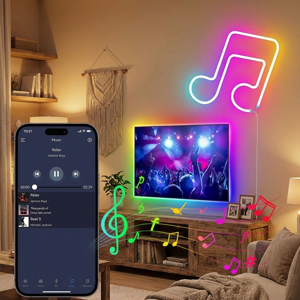 RGB Neon Strip Light – Soft Glow, Flexible Design, Indoor & Outdoor