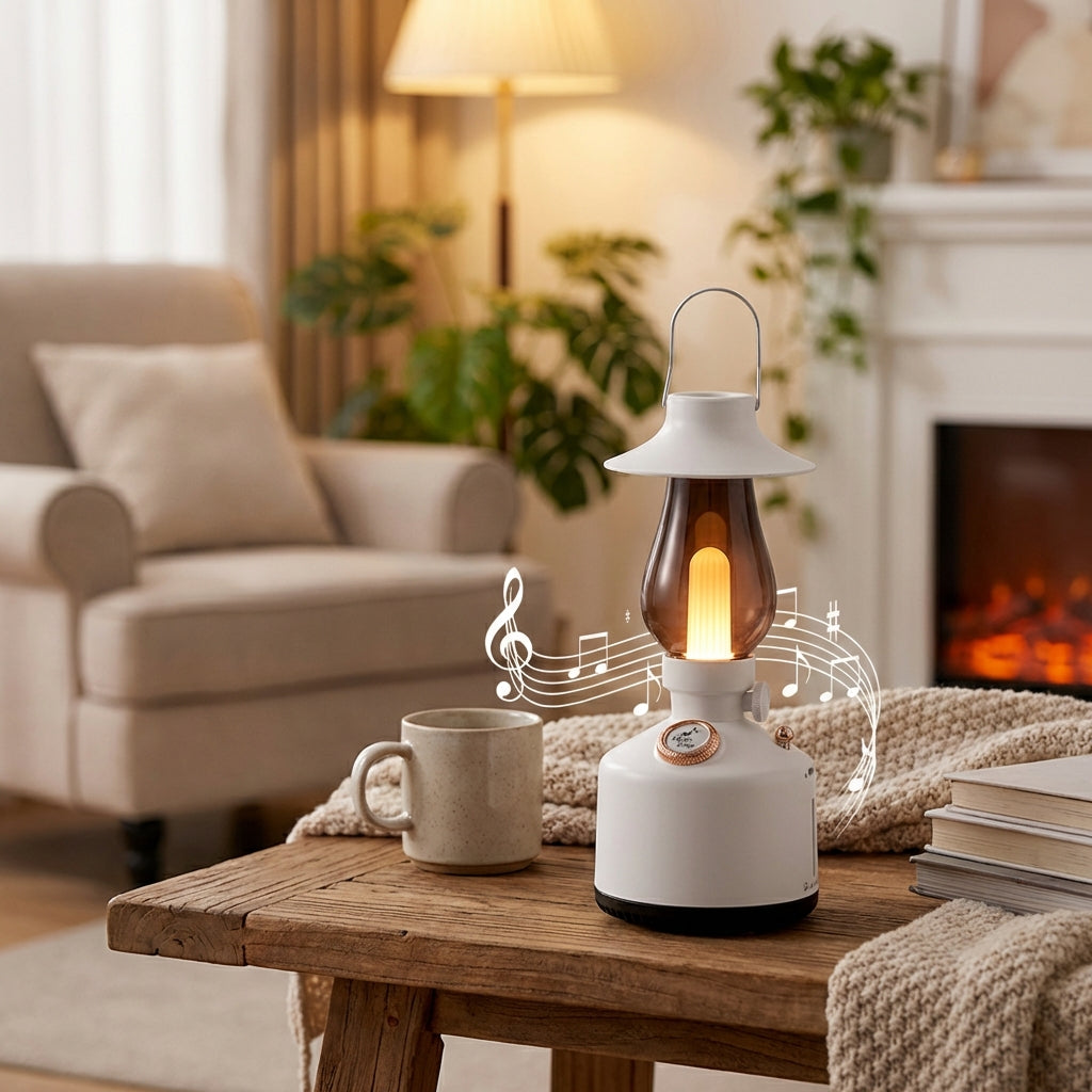 Retro Bluetooth Table Lamp – Warm Light with Built-in Speaker