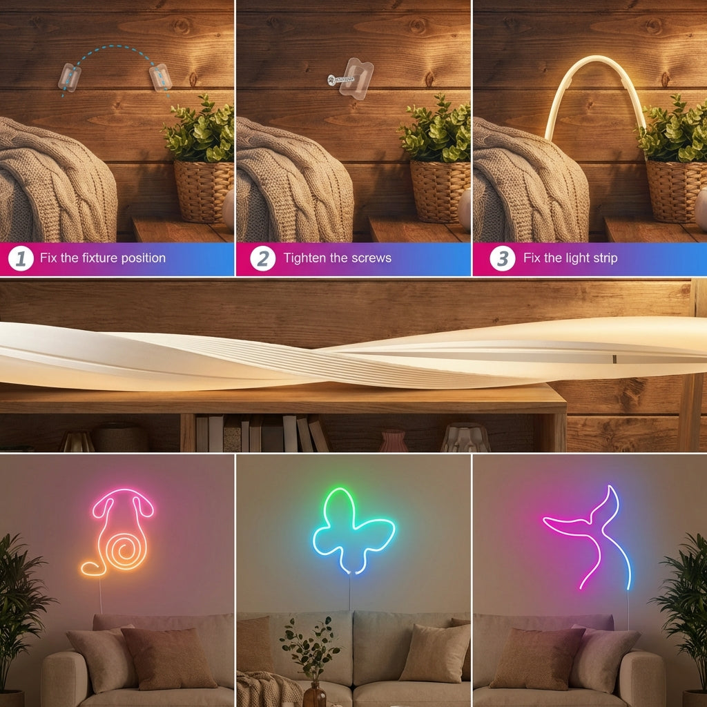 RGB Neon Strip Light – Soft Glow, Flexible Design, Indoor & Outdoor