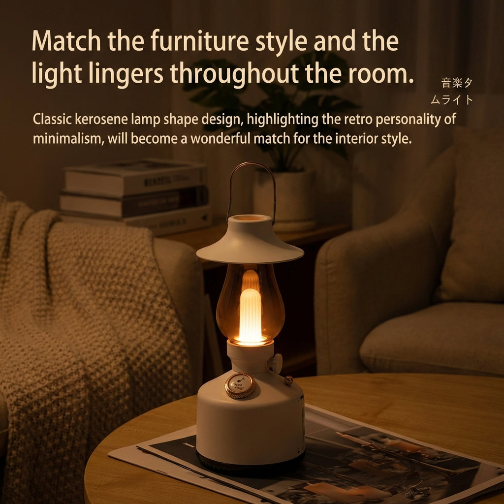Retro Bluetooth Table Lamp – Warm Light with Built-in Speaker