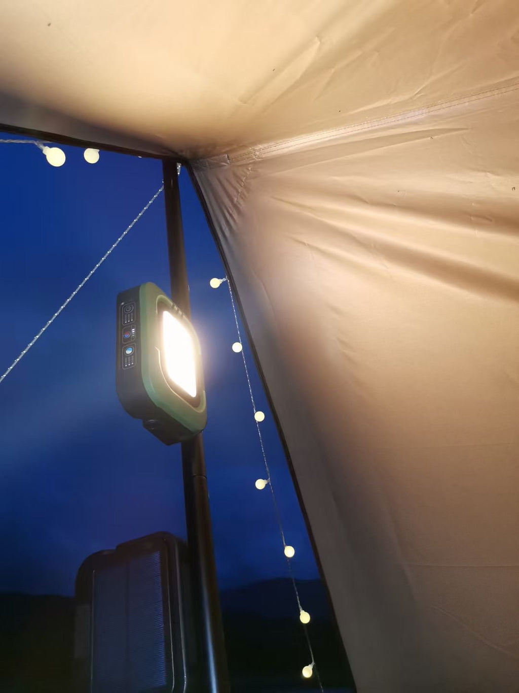 Portable Camping LED Light Solar Camping Spotlight Emergency Rechargeable Magnetic Work Lamp