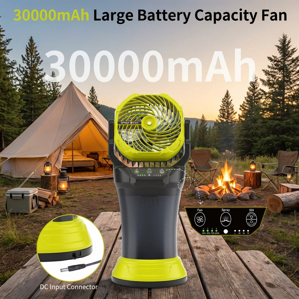 Portable Misting Fan – Cooling Spray with Ambient RGB Light