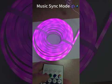 RGB Neon Rope Light, Waterproof Flexible LED Strip with Remote, Music Sync Color Changing Lights for Outdoor Patio, Garden and Indoor Room Decor