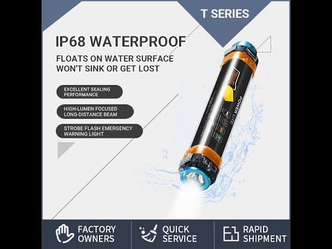 Waterproof Flashlight Torch IP68 Rechargeable 5500K + 580nm LED Camping Travel Outdoor Light