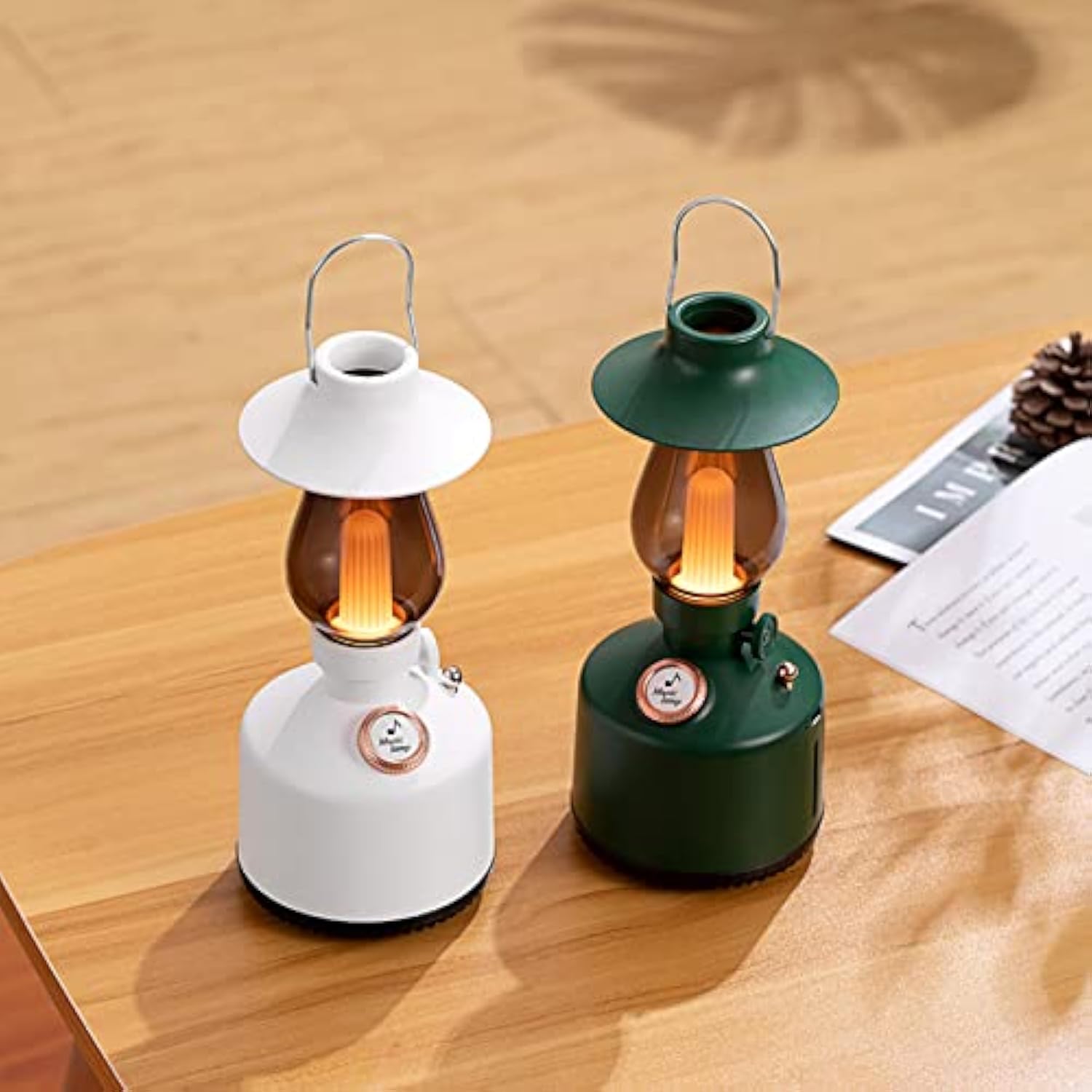 Retro Bluetooth Table Lamp Dimmable Candlelight Speaker with IPX4 Waterproof 8 Hour Playtime for Bedroom Decor Camping Vintage Style