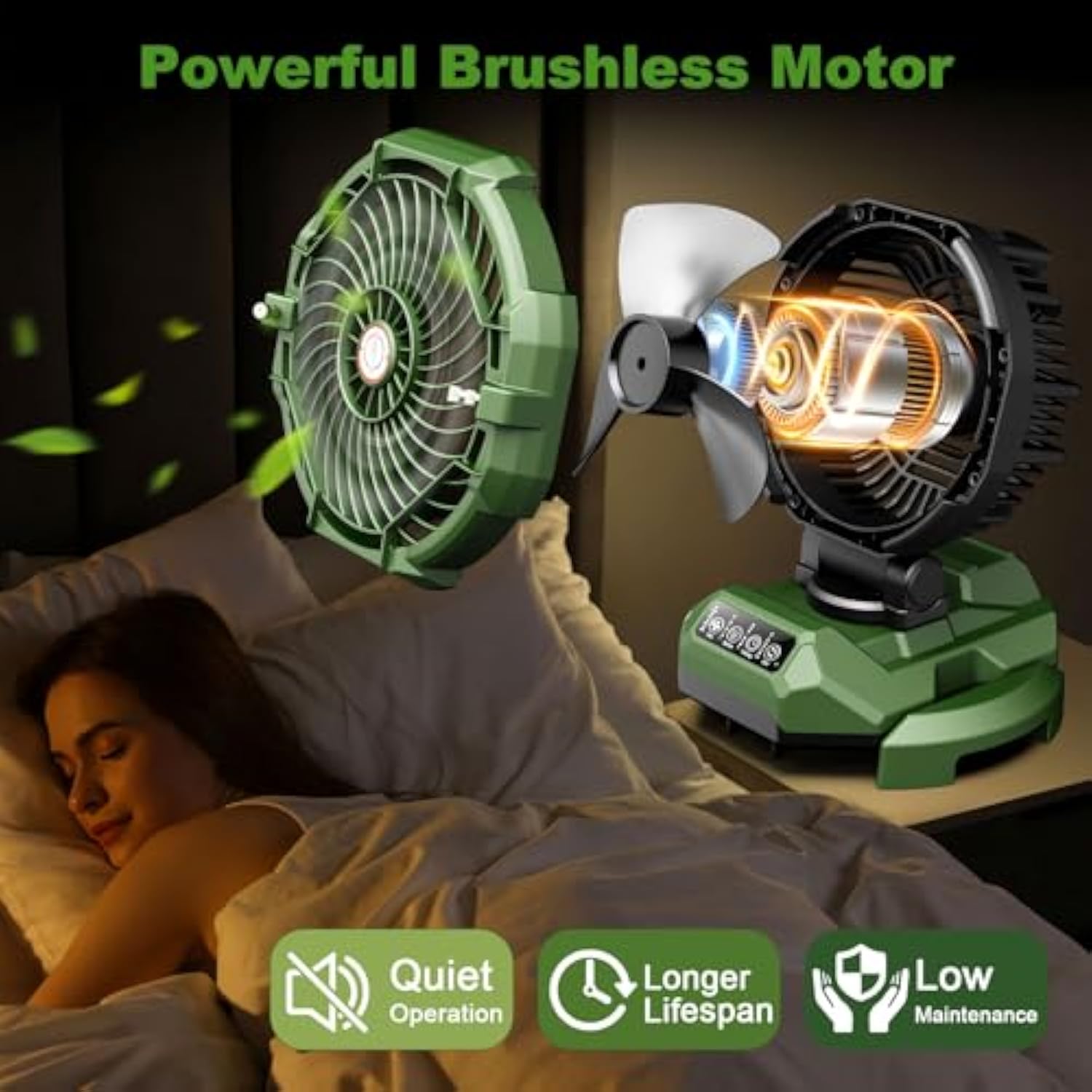 Portable Misting Fan 30000mAh Rechargeable Battery Powered 4 Strong Winds 4 Spray Mister Floor Cooling Fan for Outdoor Camping Patios Adjustable Base for 10-13inch Bucket(No Bucket Included)